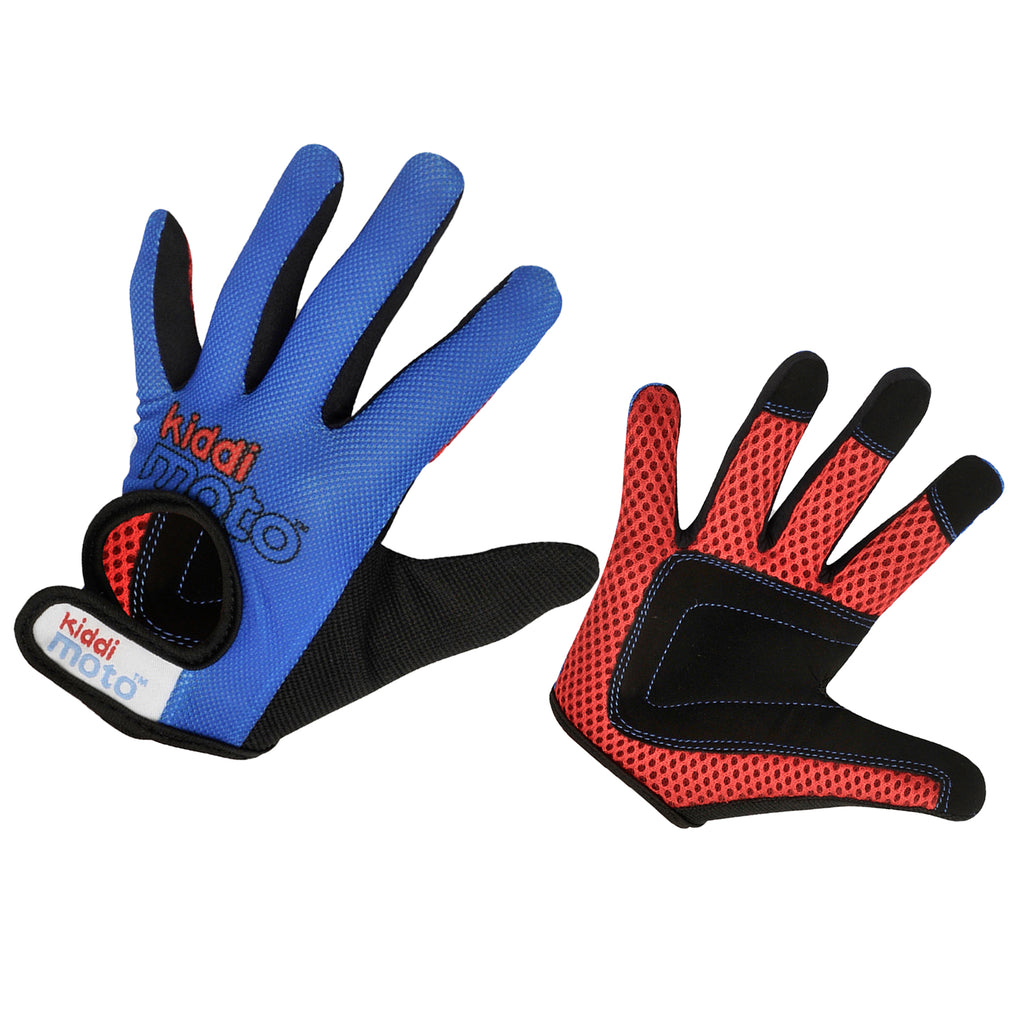 Blue full finger cycle gloves