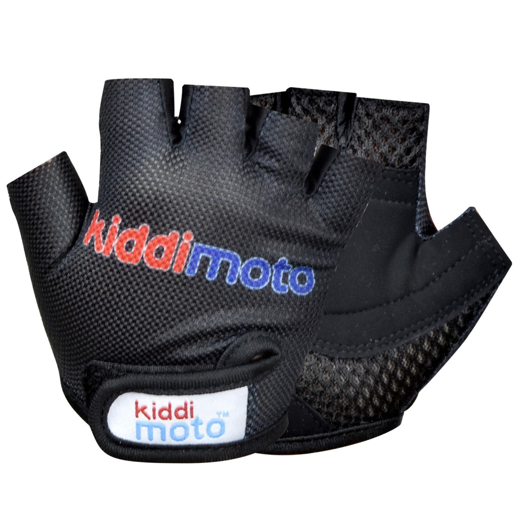 Black kiddimoto cycle gloves