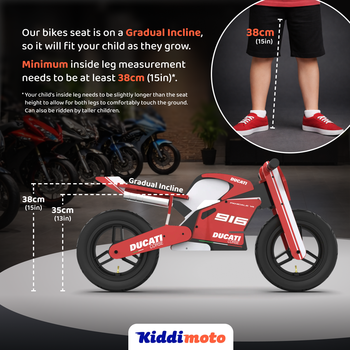 kiddimoto fahrradhelm Ducati Desmo GP25 Balance Bike
