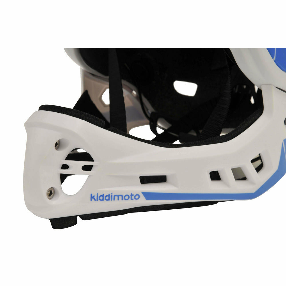 Kiddimoto IKON Full Face Helmet For Kids White/Blue
