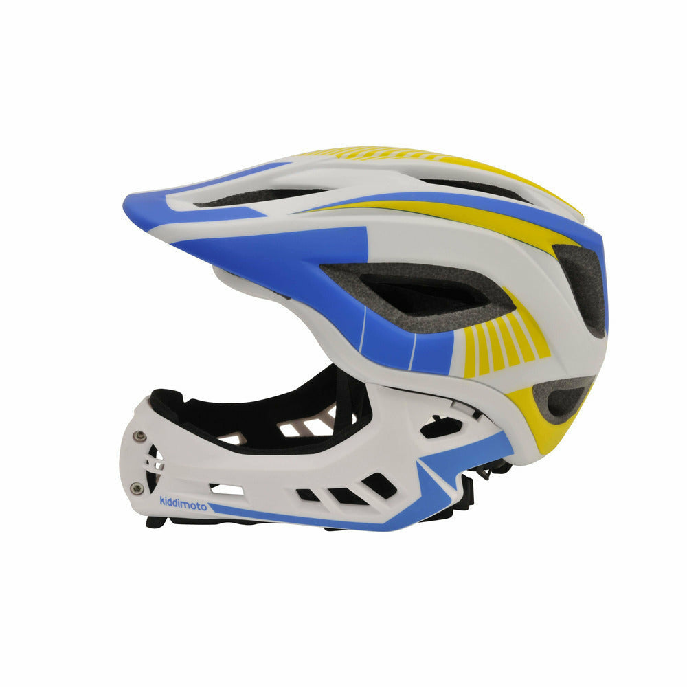 Kiddimoto Full Face Helmet For Kids White/Blue