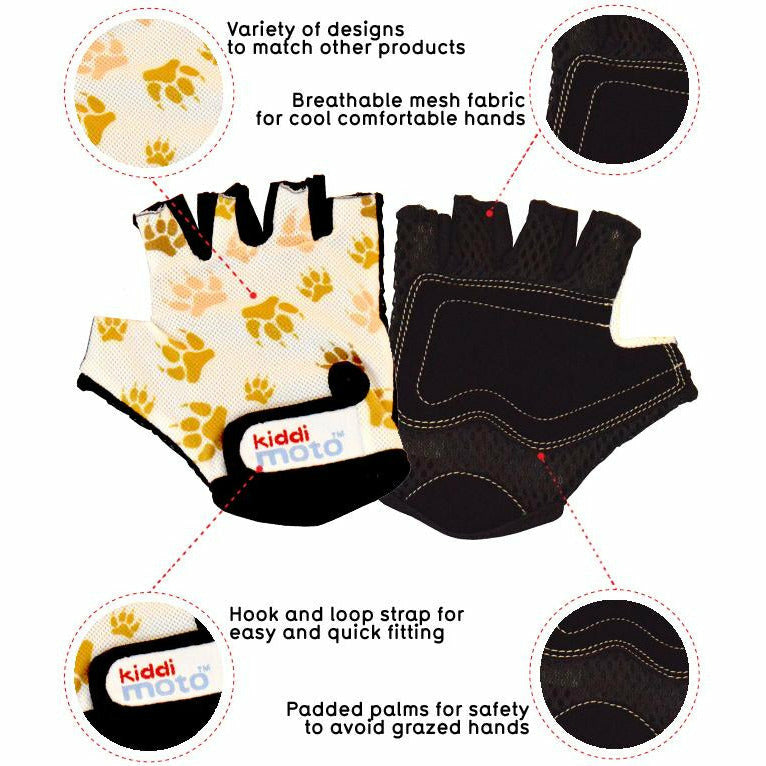 Kiddimoto Paws Printed Cycling Gloves Specifications