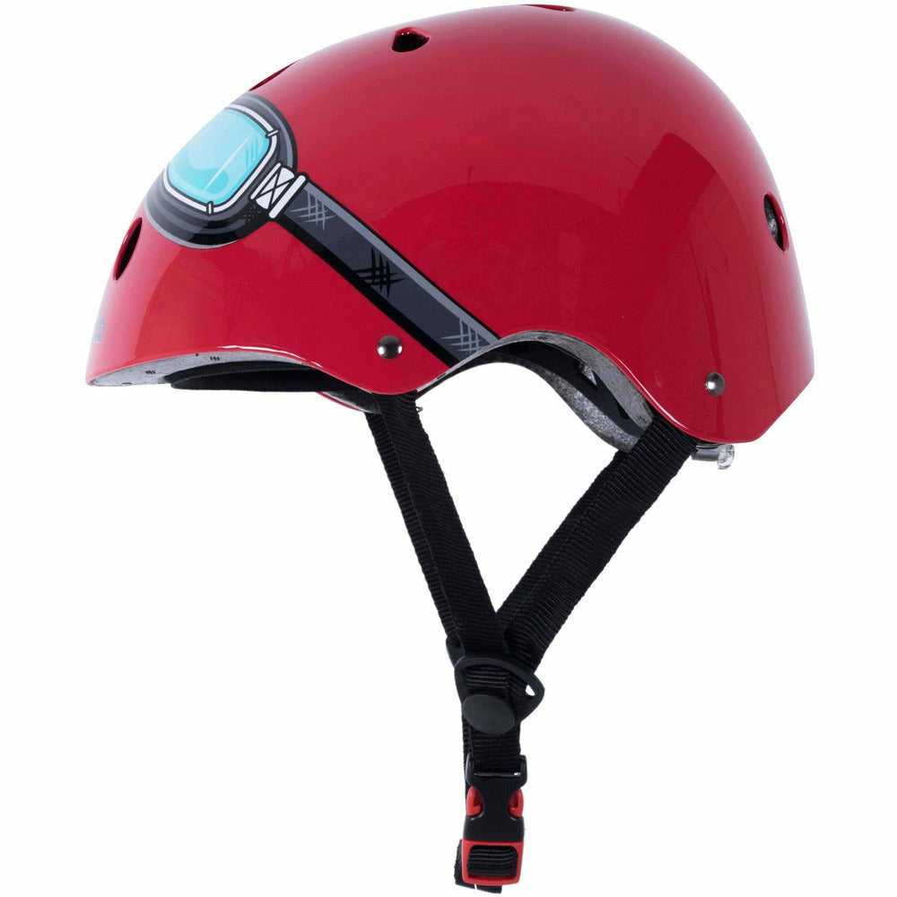 Kiddimoto BMX Helmet for Kids Red Goggle