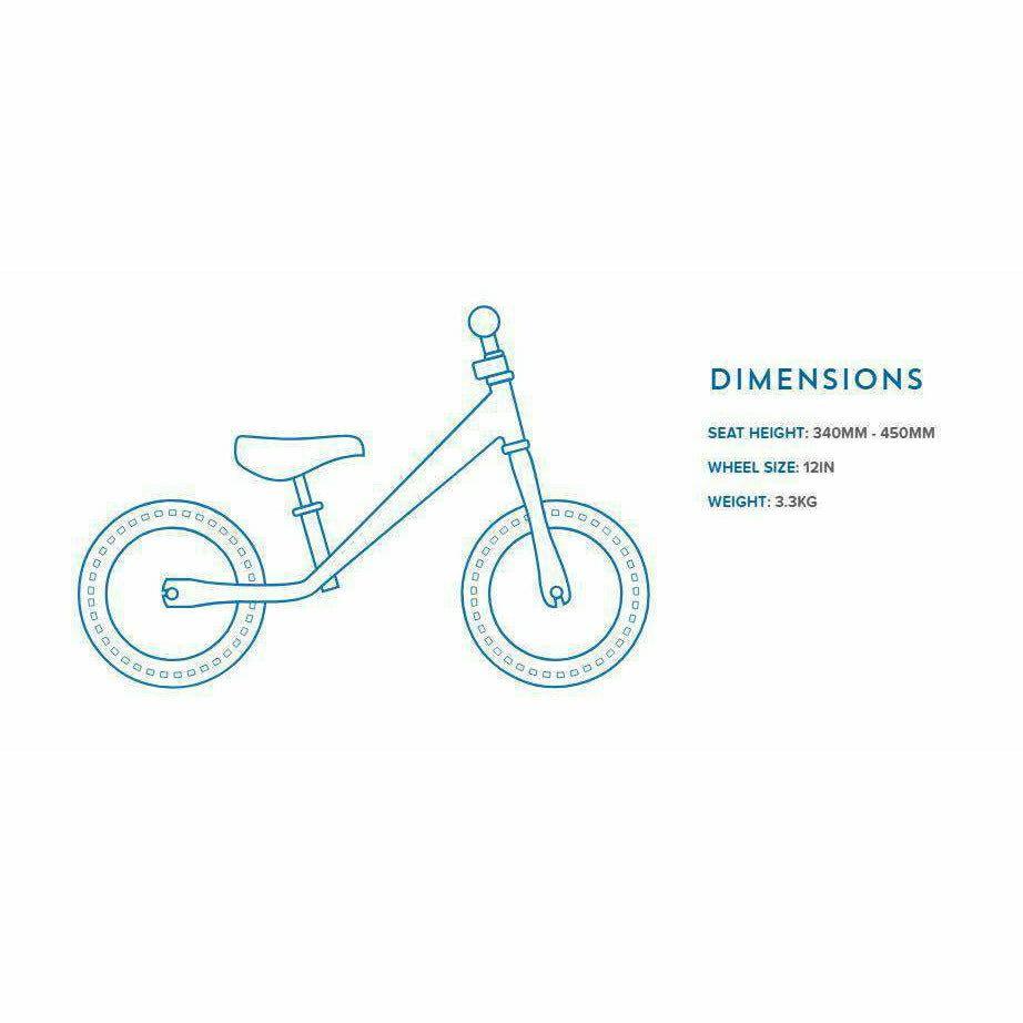 Kiddimoto Red Super Junior Metal Balance Bike Dimensions