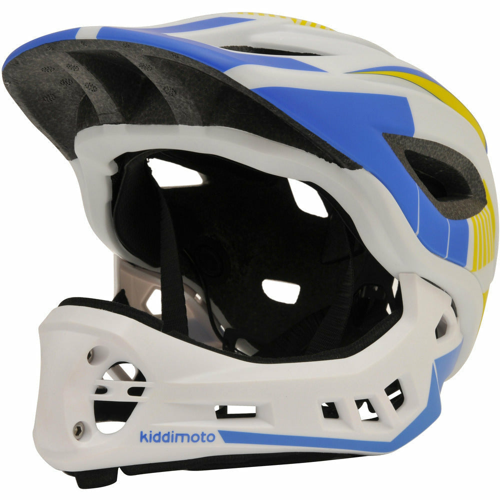 Kiddimoto IKON Full Face Helmet - White/Blue